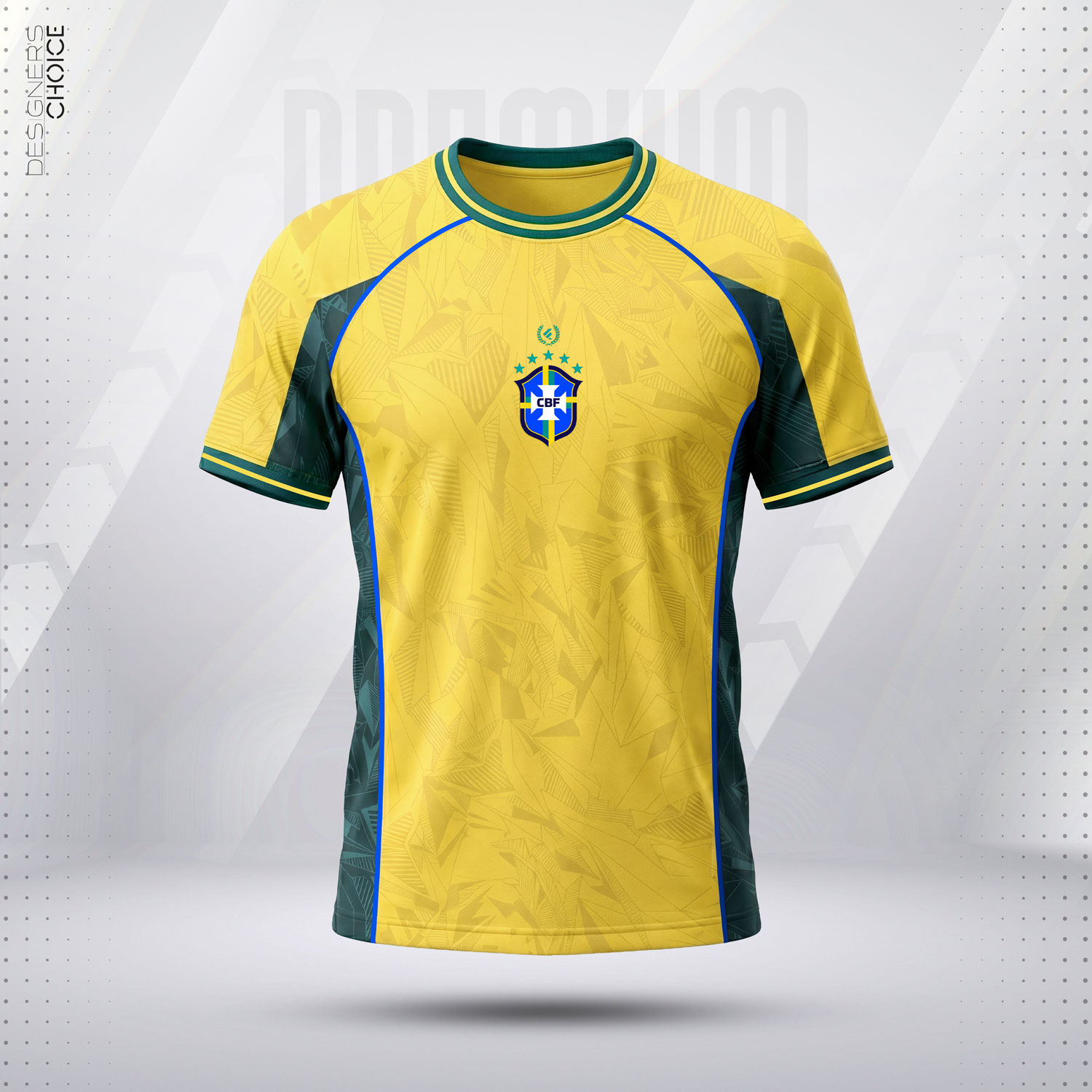Premium Football Jersey Brazil CBF | Yellow/Green Raglan