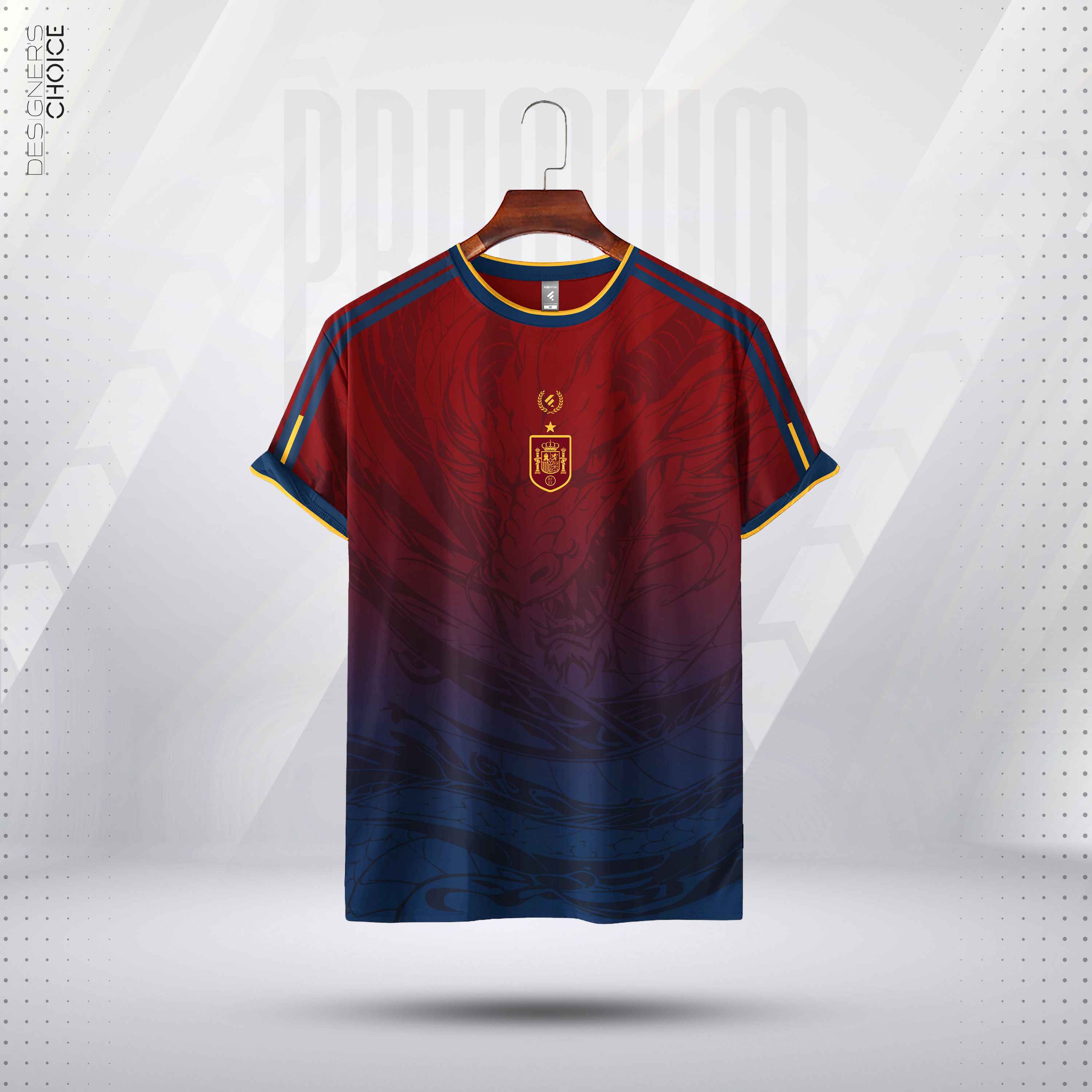 Premium Football Jersey Spain Home Kit | Red/Navy Lion